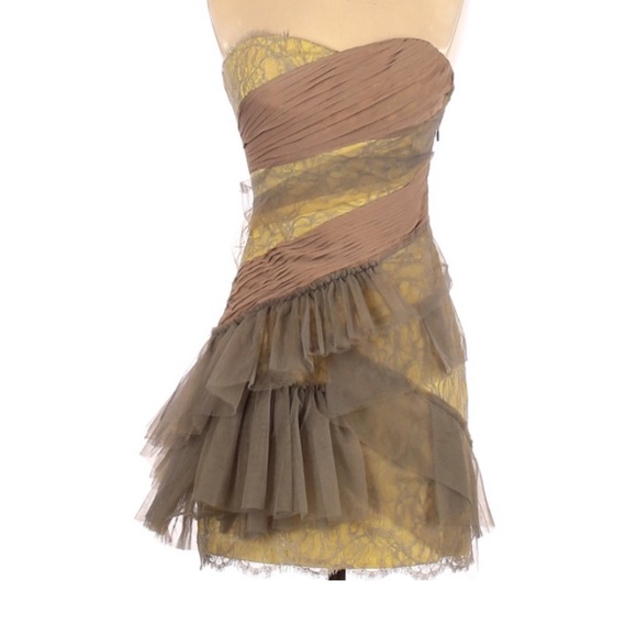 BCBGMAXAZRIA RUNWAY Strapless Lace Cocktail Dress - Picture 3 of 9